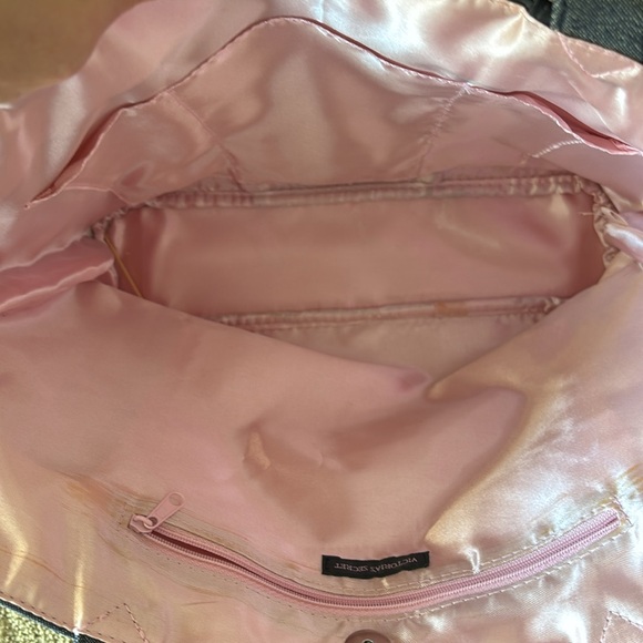 Victoria’s Secret Gray and Black Tote with Corset Lacing - Picture 7 of 12